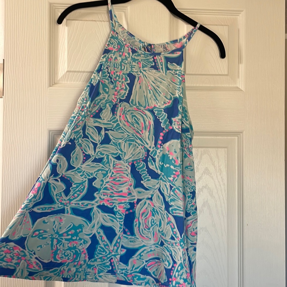 NEW Lilly Pulitzer Margot Top Blue Haven Pop Up Into The Deep Women's